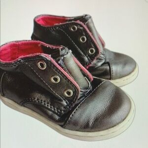 Kids Black and Pink High-Top Shoes